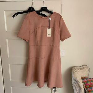 NEVER WORN PINK SUEDE YUMI DRESS
